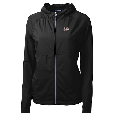 Women's Cutter & Buck Black Montana Grizzlies Adapt Eco Knit Full-Zip Jacket
