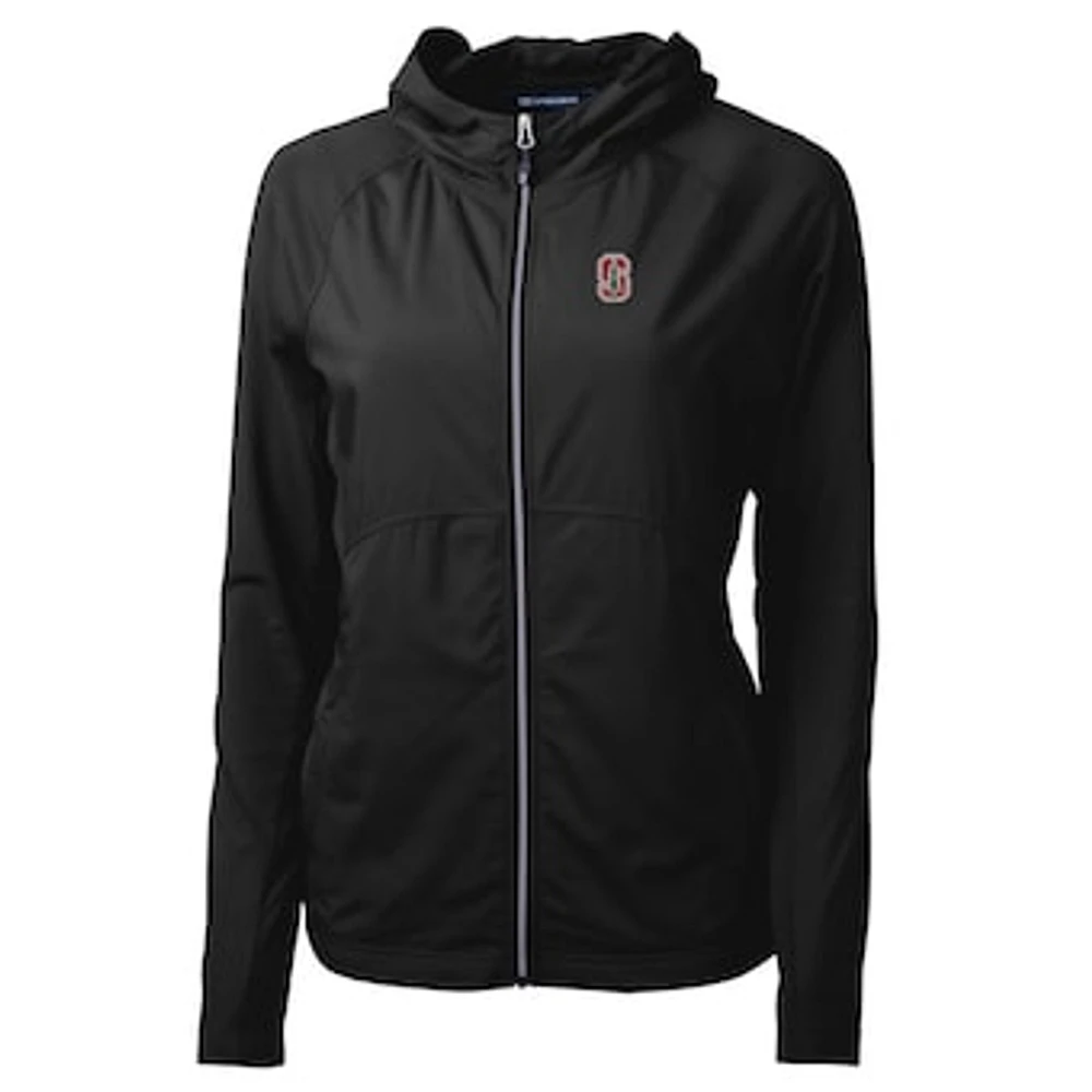 Women's Cutter & Buck Black Stanford Cardinal Adapt Eco Knit Full-Zip Jacket