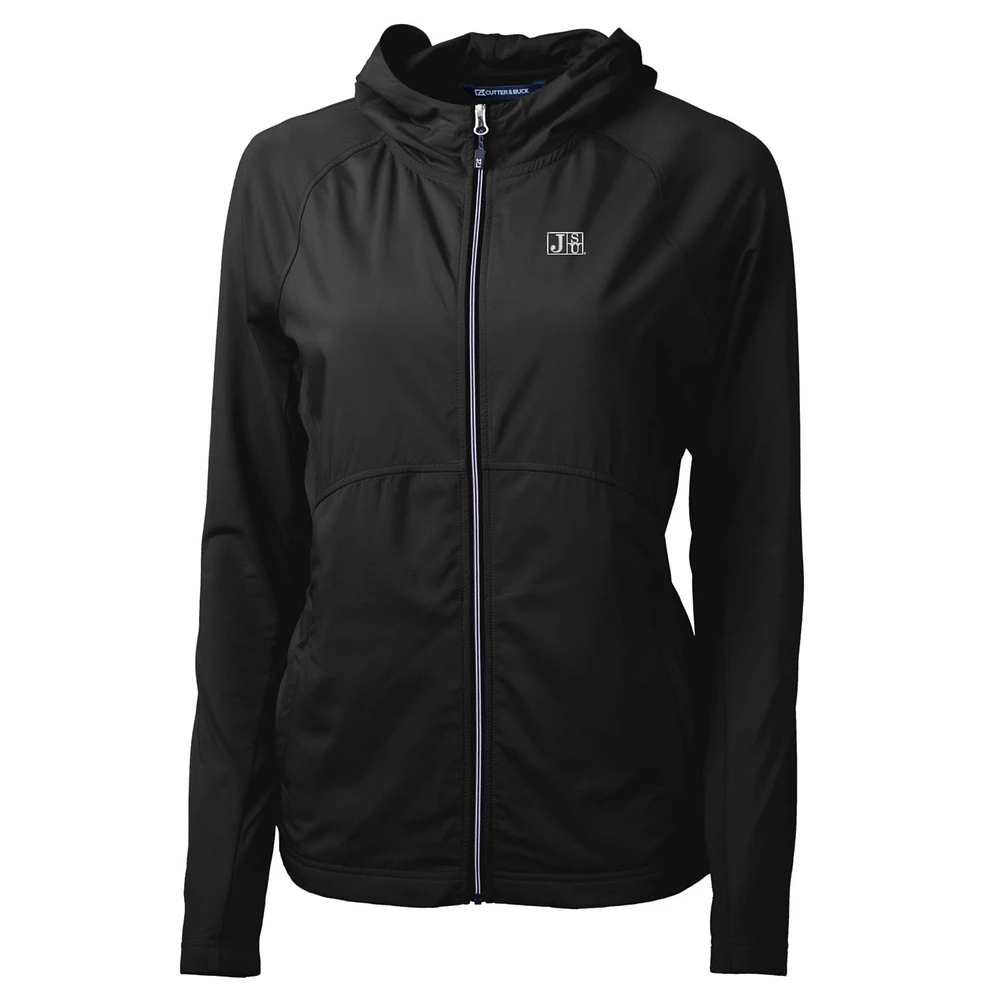 Women's Cutter & Buck Black Jackson State Tigers Adapt Eco Knit Full-Zip Jacket