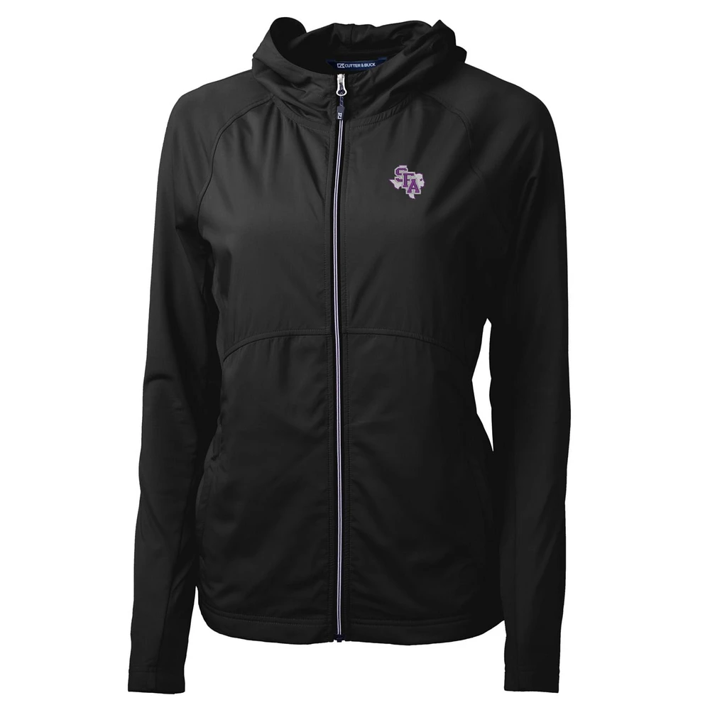 Women's Cutter & Buck Black Stephen F Austin Lumberjacks Adapt Eco Knit Full-Zip Jacket
