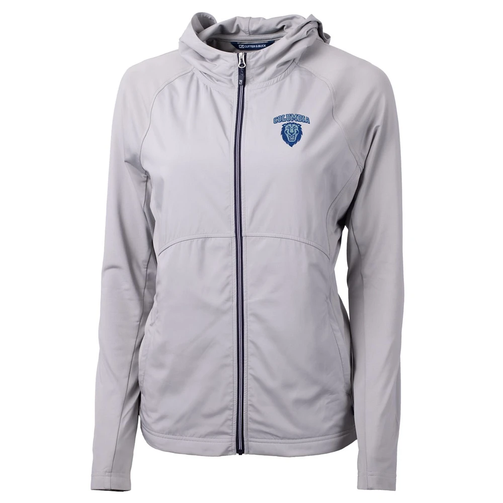 Women's Cutter & Buck Silver Columbia University Adapt Eco Knit Full-Zip Jacket