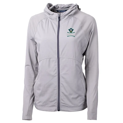 Women's Cutter & Buck Silver UNC Wilmington Seahawks Adapt Eco Knit Full-Zip Jacket