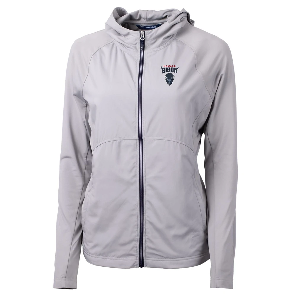 Women's Cutter & Buck Silver Howard Bison Adapt Eco Knit Full-Zip Jacket