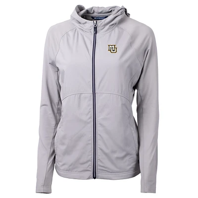 Women's Cutter & Buck Silver Marquette Golden Eagles Adapt Eco Knit Full-Zip Jacket