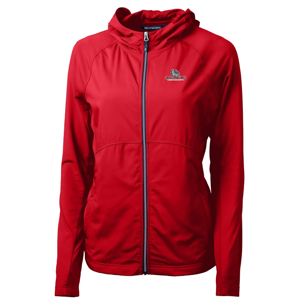 Women's Cutter & Buck Red Gonzaga Bulldogs Adapt Eco Knit Full-Zip Jacket