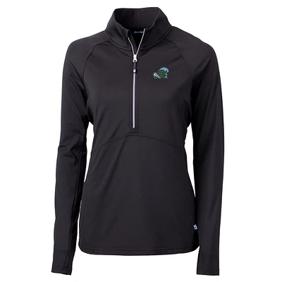 Women's Cutter & Buck Tulane Green Wave Adapt Eco Knit Half-Zip Pullover Jacket