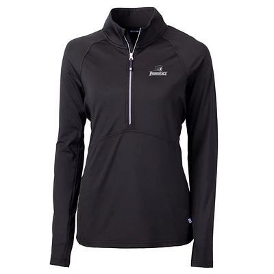 Women's Cutter & Buck Black Providence Friars Adapt Eco Knit Half-Zip Pullover Jacket