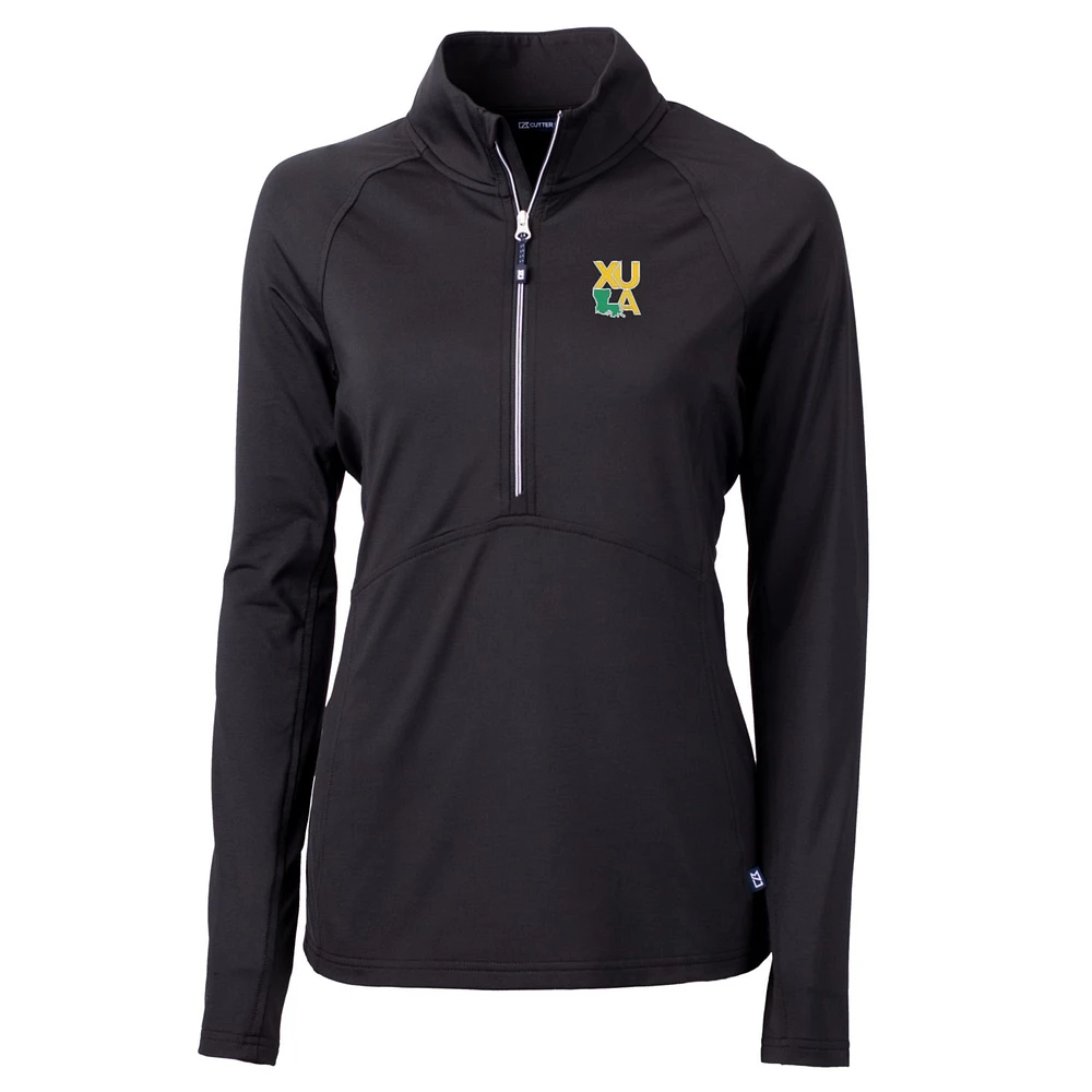 Women's Cutter & Buck Black XULA Gold Adapt Eco Knit Half-Zip Pullover Jacket