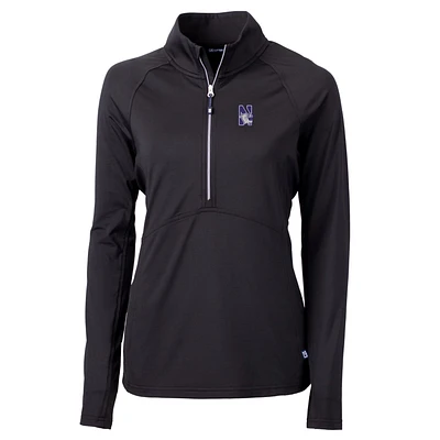 Women's Cutter & Buck Northwestern Wildcats Adapt Eco Knit Half-Zip Pullover Jacket
