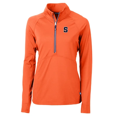 Women's Cutter & Buck Orange Syracuse Adapt Eco Knit Half-Zip Pullover Jacket