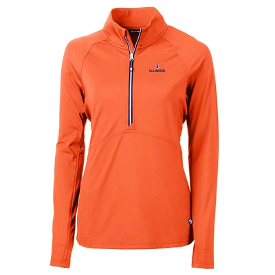 Women's Cutter & Buck Illinois Fighting Illini Adapt Eco Knit Half-Zip Pullover Jacket