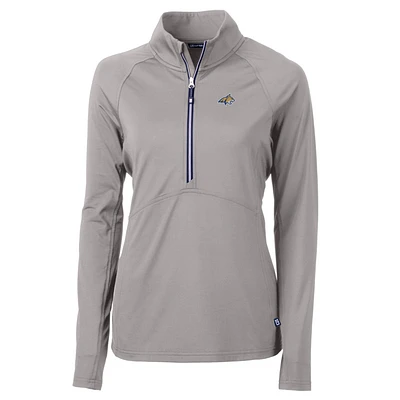 Women's Cutter & Buck Silver Montana State Bobcats Adapt Eco Knit Half-Zip Pullover Jacket