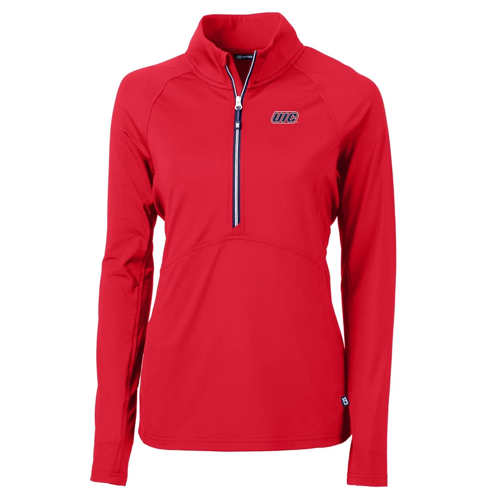 Women's Cutter & Buck UIC Flames Adapt Eco Knit Half-Zip Pullover Jacket