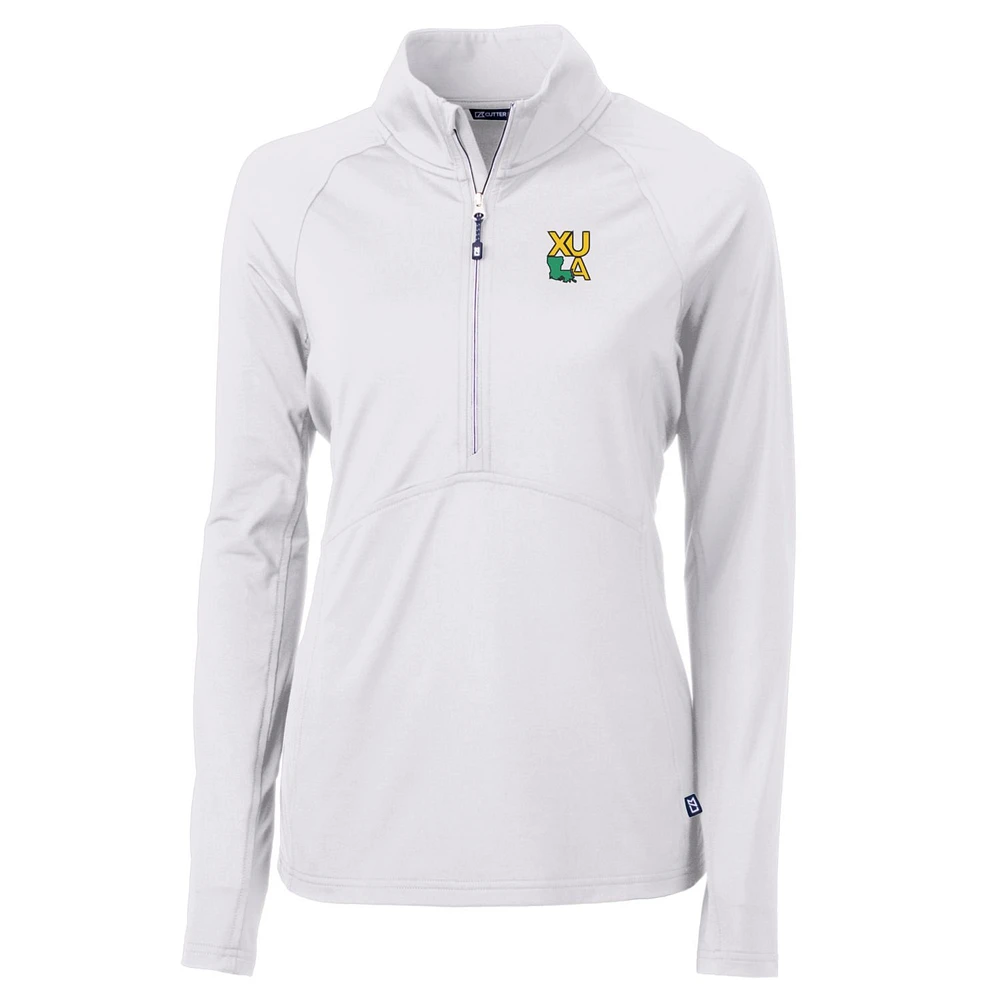 Women's Cutter & Buck White XULA Gold Adapt Eco Knit Half-Zip Pullover Jacket