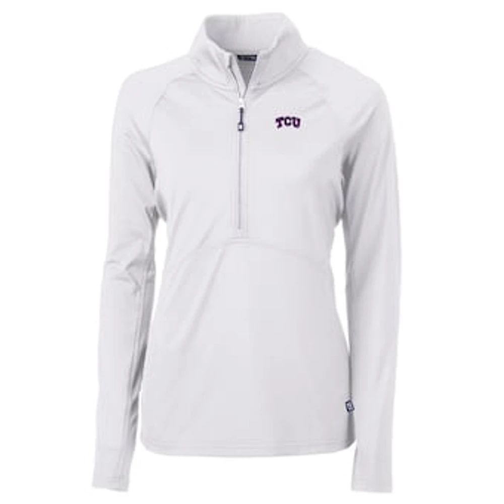 Women's Cutter & Buck TCU Horned Frogs Adapt Eco Knit Half-Zip Pullover Jacket