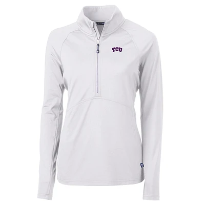 Women's Cutter & Buck TCU Horned Frogs Adapt Eco Knit Half-Zip Pullover Jacket
