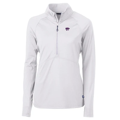 Women's Cutter & Buck Kansas State Wildcats Adapt Eco Knit Half-Zip Pullover Jacket