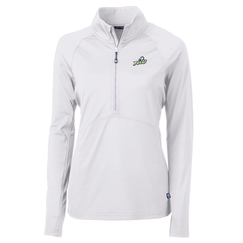 Women's Cutter & Buck White Florida Gulf Coast Eagles Adapt Eco Knit Half-Zip Pullover Jacket