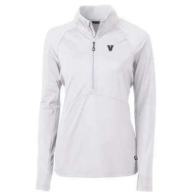 Women's Cutter & Buck White Villanova Wildcats Adapt Eco Knit Half-Zip Pullover Jacket