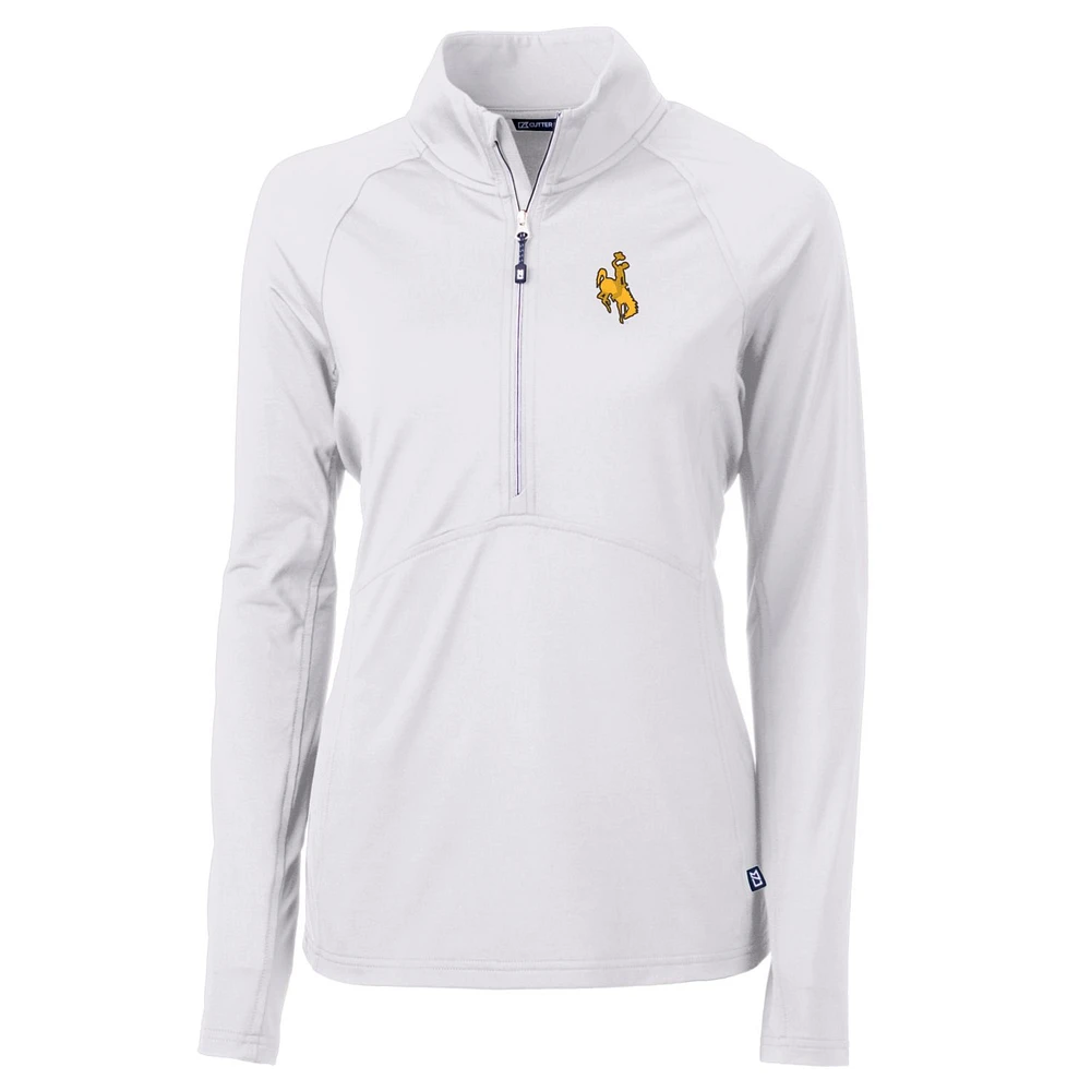 Women's Cutter & Buck Wyoming Cowboys Adapt Eco Knit Half-Zip Pullover Jacket