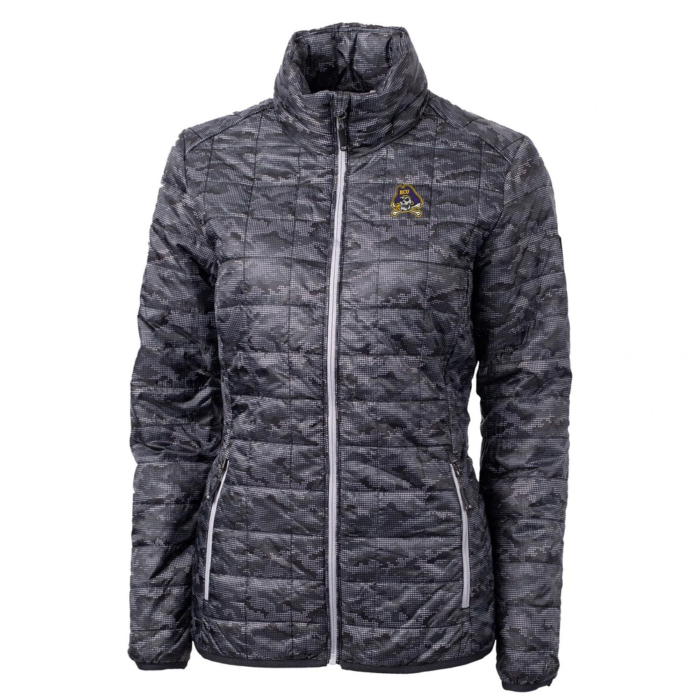 Women's Cutter & Buck Black ECU Pirates Eco Full-Zip Puffer Jacket