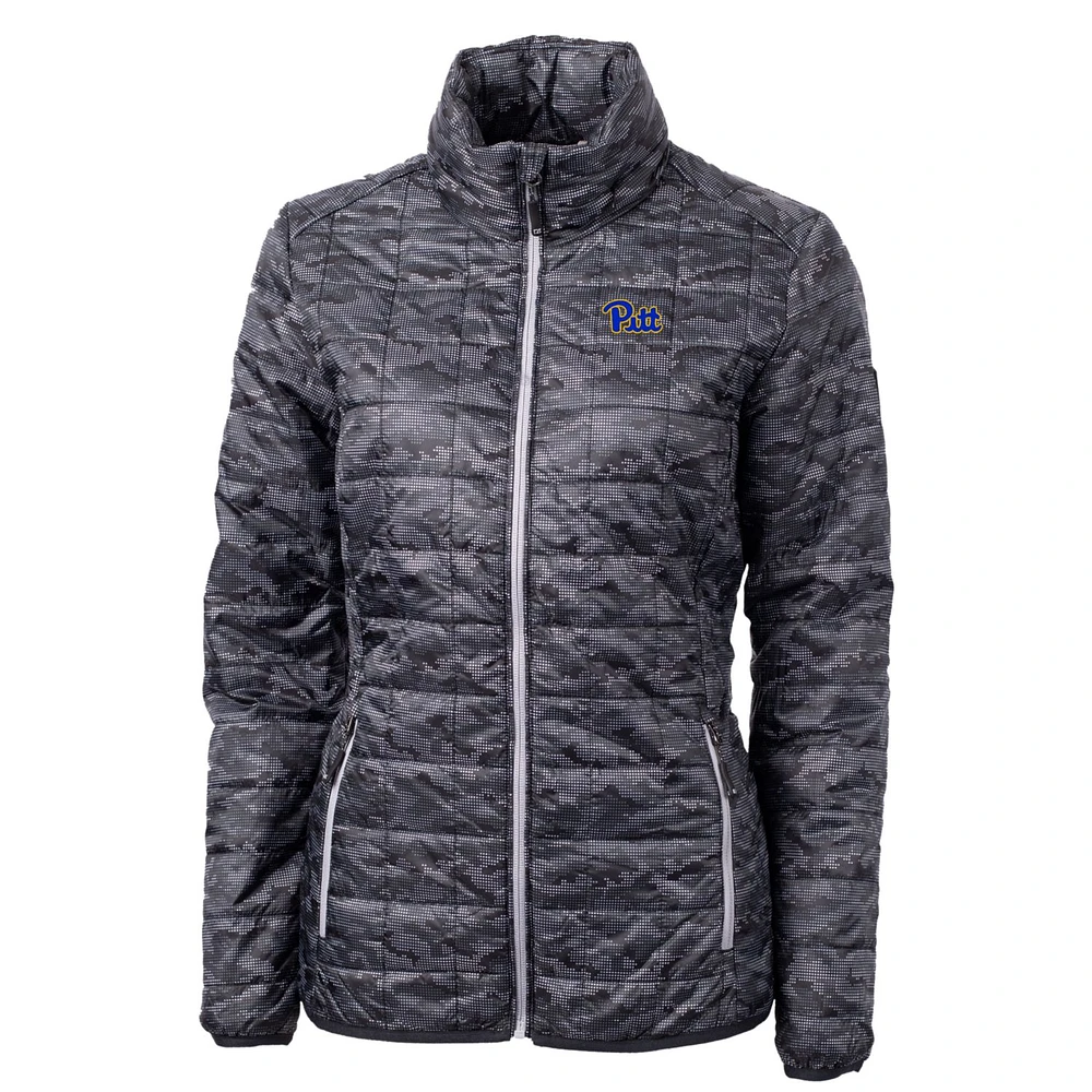 Women's Cutter & Buck Black Pitt Panthers Eco Full-Zip Puffer Jacket