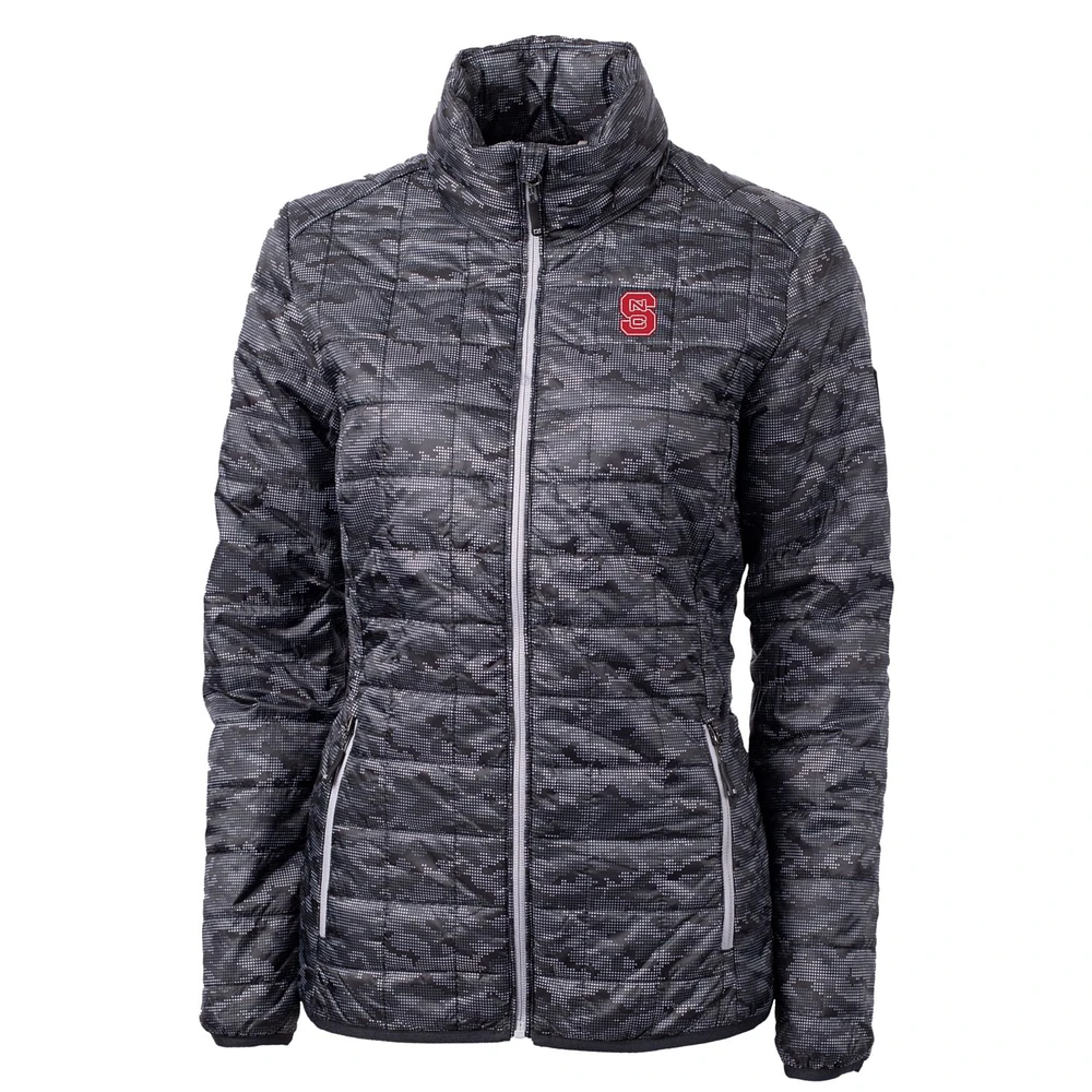 Women's Cutter & Buck Black NC State Wolfpack Eco Full-Zip Puffer Jacket