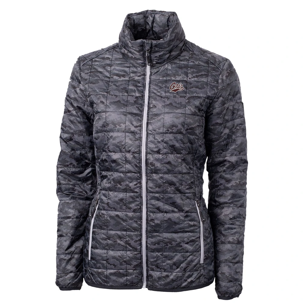 Women's Cutter & Buck Black Montana Grizzlies Eco Full-Zip Puffer Jacket