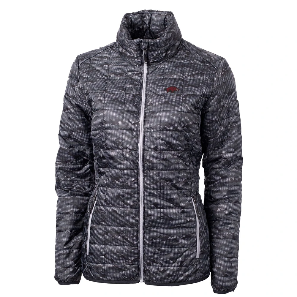 Women's Cutter & Buck Black Arkansas Razorbacks Eco Full-Zip Puffer Jacket