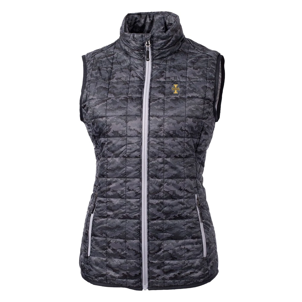Women's Cutter & Buck Black Idaho Vandals Eco Full-Zip Puffer Vest