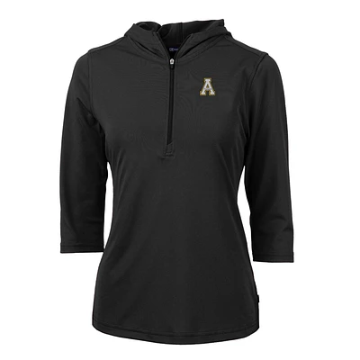 Women's Cutter & Buck Appalachian State Mountaineers Virtue Eco Pique Half-Zip 3/4 Sleeve Pullover Hoodie