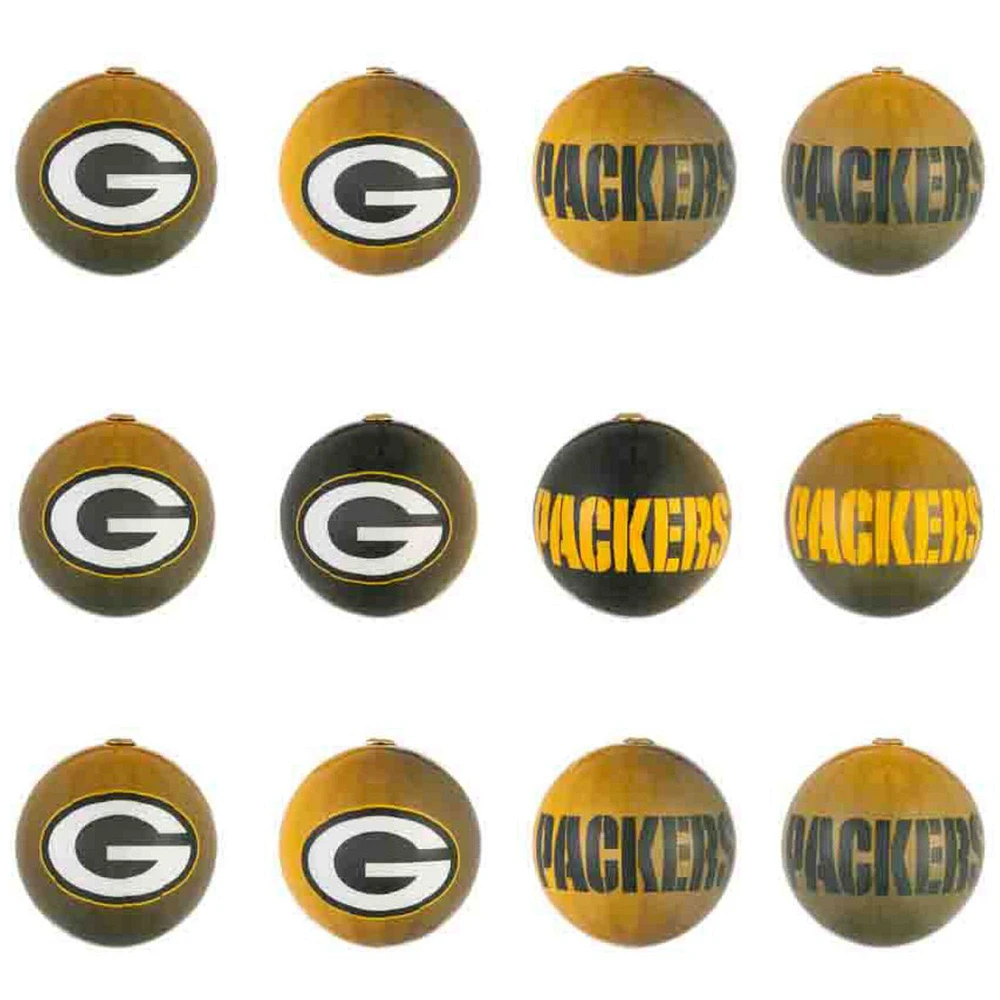 Green Bay Packers Holiday Ball Ornaments 12-Pack