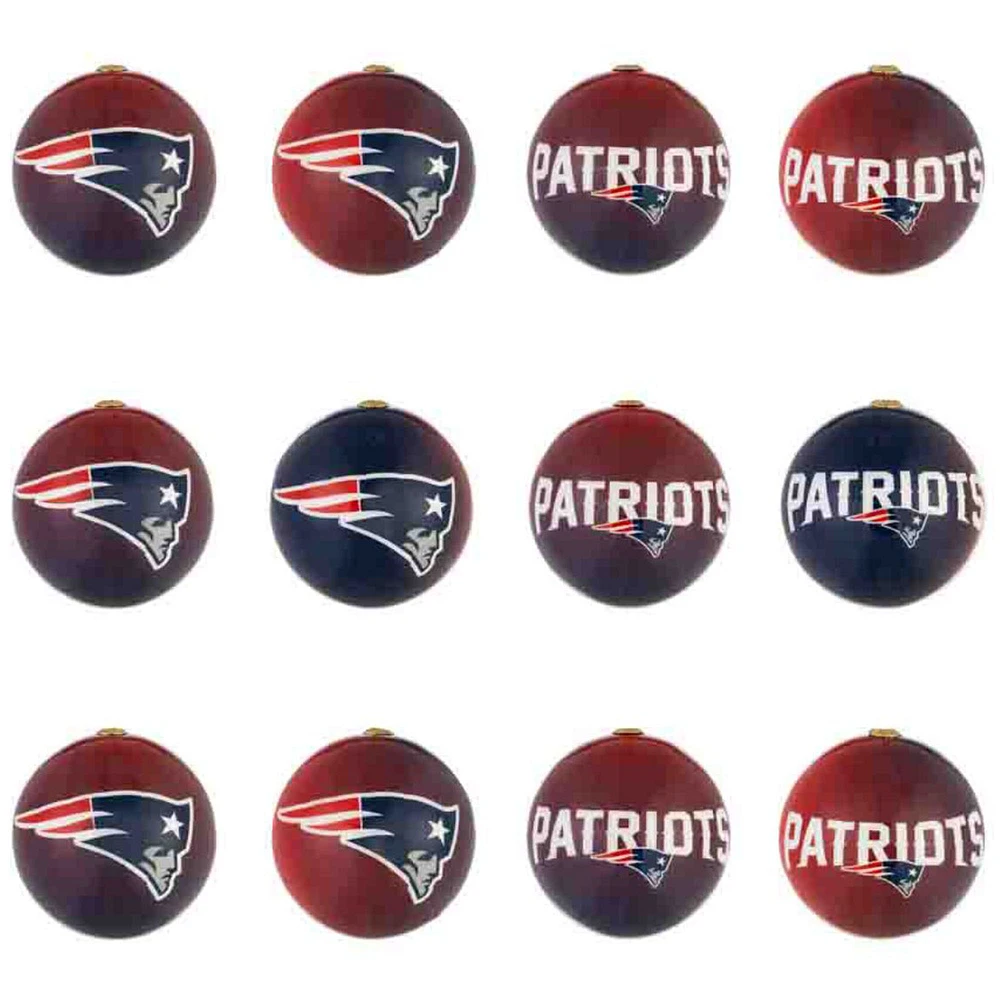 New England Patriots Holiday Ball Ornaments 12-Pack