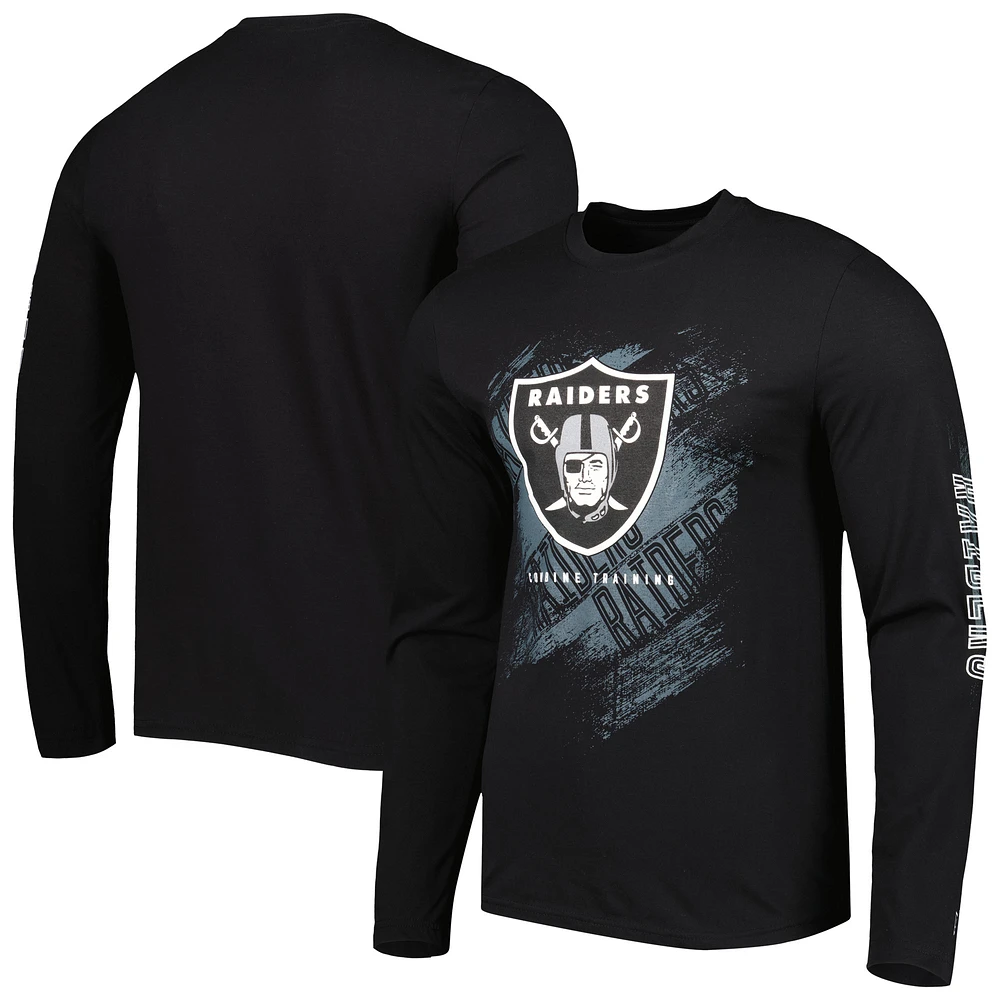 Men's New Era Black Las Vegas Raiders Combine Authentic Action Long Sleeve T-Shirt