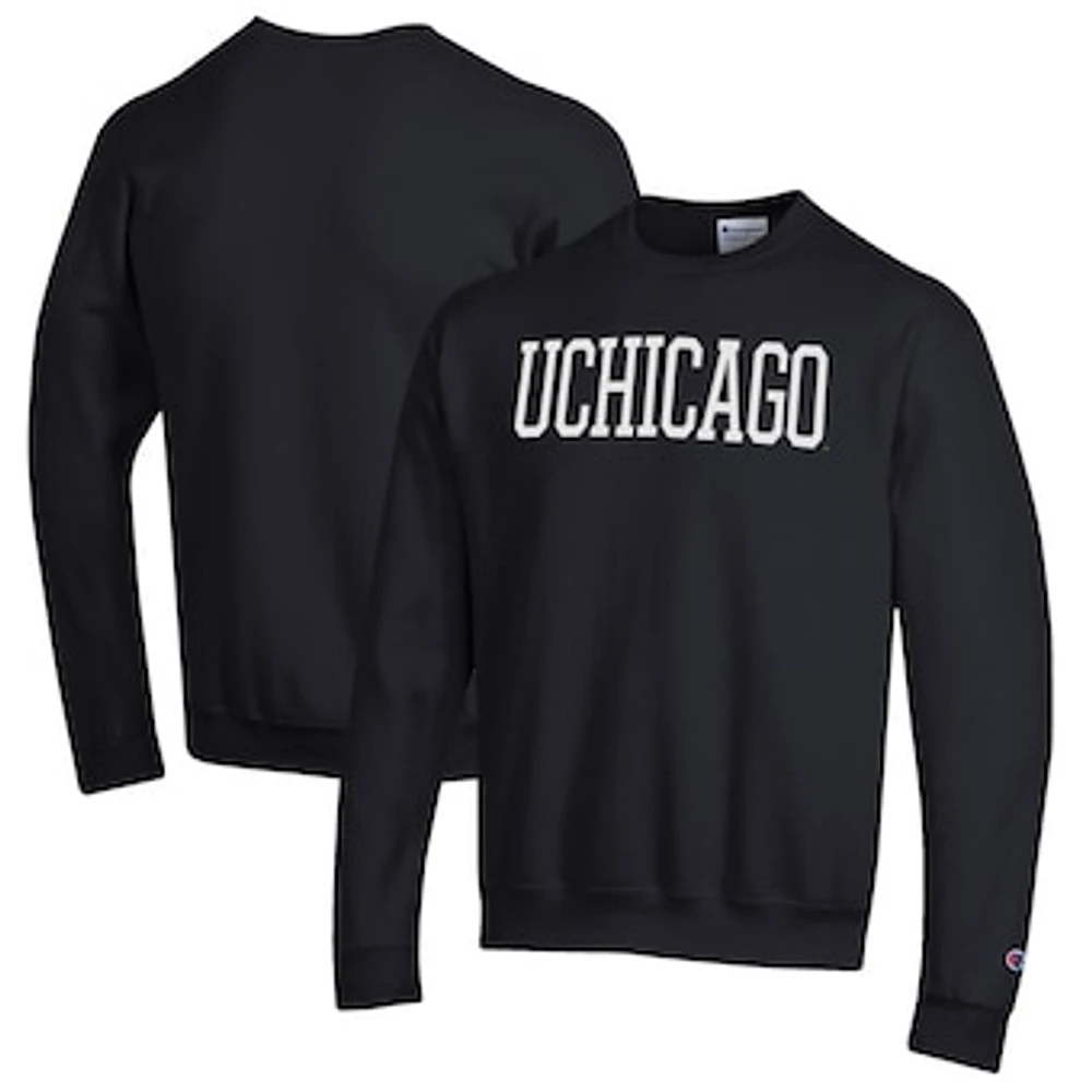 Men's Champion Black Chicago Maroons Eco Powerblend Crewneck Sweatshirt
