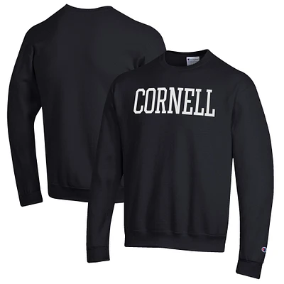 Men's Champion Black Cornell Big Red Eco Powerblend Crewneck Sweatshirt