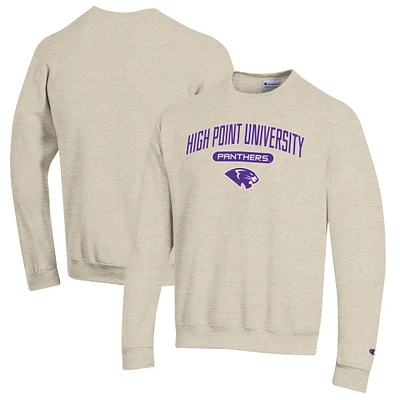 Men's Champion Heathered Oatmeal High Point Panthers Eco Powerblend Crewneck Sweatshirt