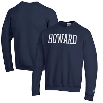 Men's Champion Navy Howard Bison Eco Powerblend Crewneck Sweatshirt