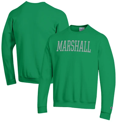 Men's Champion Kelly Green Marshall Thundering Herd Eco Powerblend Crewneck Sweatshirt