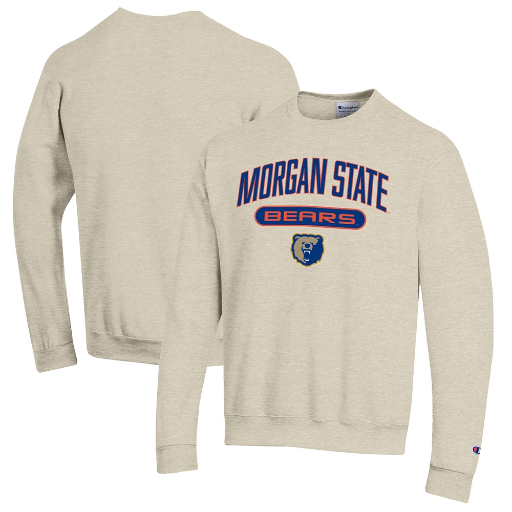 Men's Champion Heathered Oatmeal Morgan State Bears Eco Powerblend Crewneck Sweatshirt