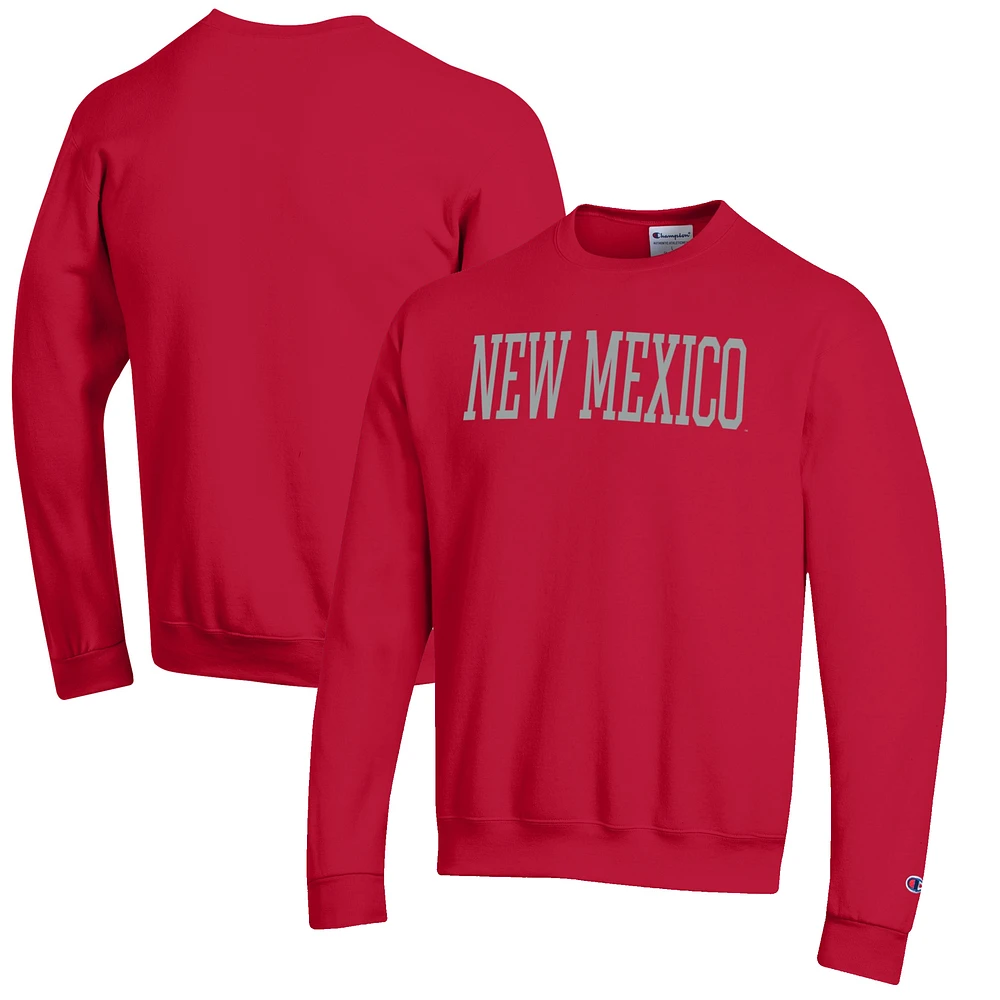Men's Champion Cherry New Mexico Lobos Eco Powerblend Crewneck Sweatshirt