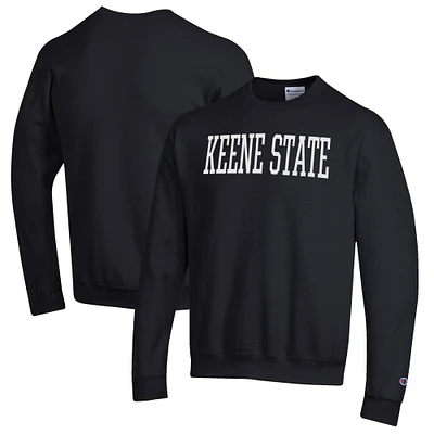 Men's Champion Black Keene State Owls Eco Powerblend Crewneck Sweatshirt