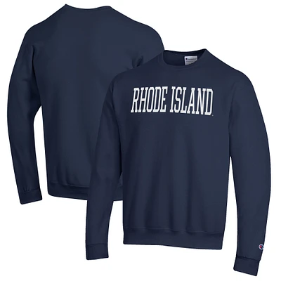 Men's Champion Navy Rhode Island Rams Eco Powerblend Crewneck Sweatshirt