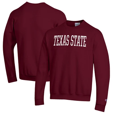 Men's Champion Maroon Texas State Bobcats Eco Powerblend Crewneck Sweatshirt
