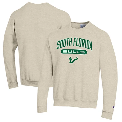 Men's Champion Heathered Oatmeal South Florida Bulls Eco Powerblend Crewneck Sweatshirt