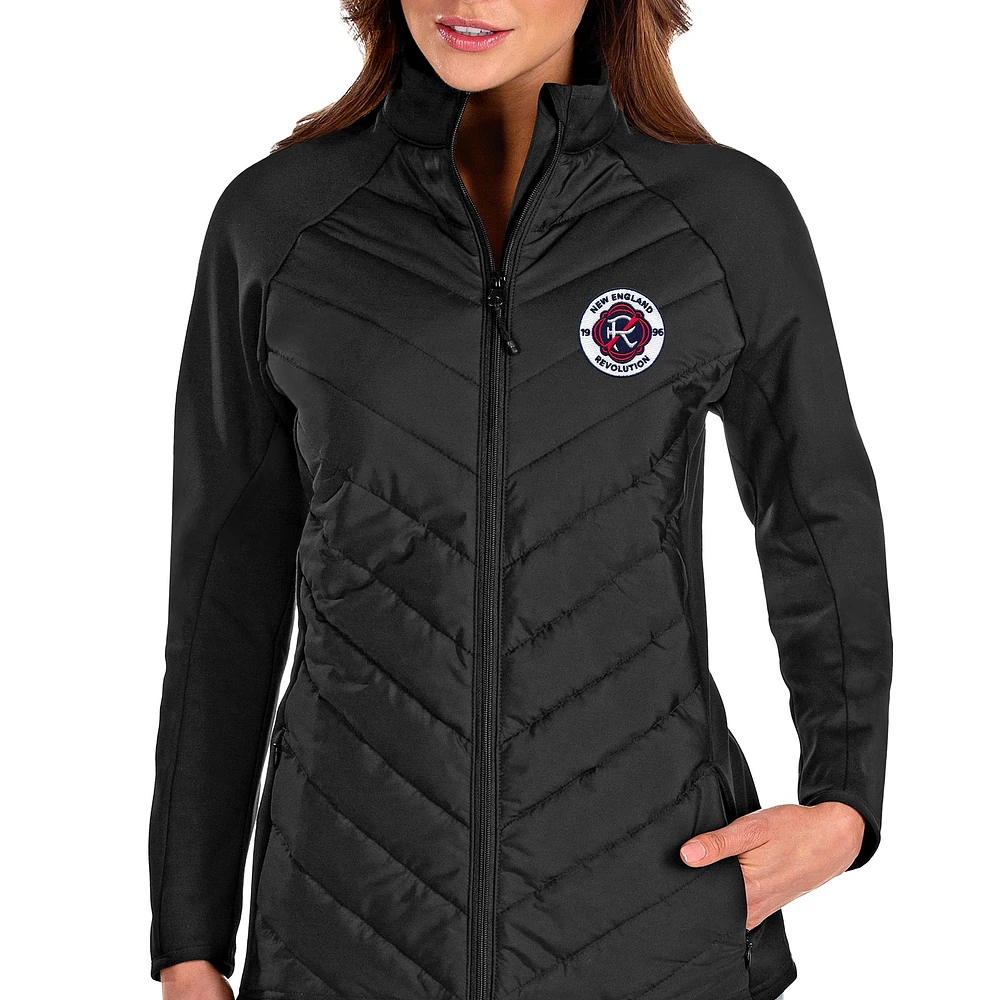 Women's Antigua Black New England Revolution Logo Altitude Full-Zip Jacket