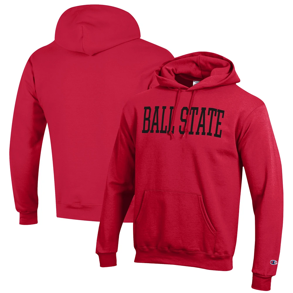 Men's Champion Cardinal Ball State Cardinals Eco Powerblend Pullover Hoodie