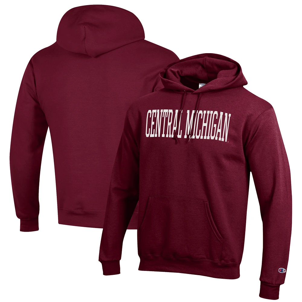 Men's Champion Maroon Central Michigan Chippewas Eco Powerblend Pullover Hoodie