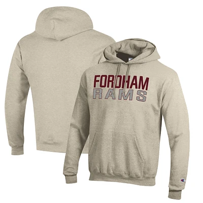 Men's Champion Oatmeal Fordham Rams Eco Powerblend Pullover Hoodie