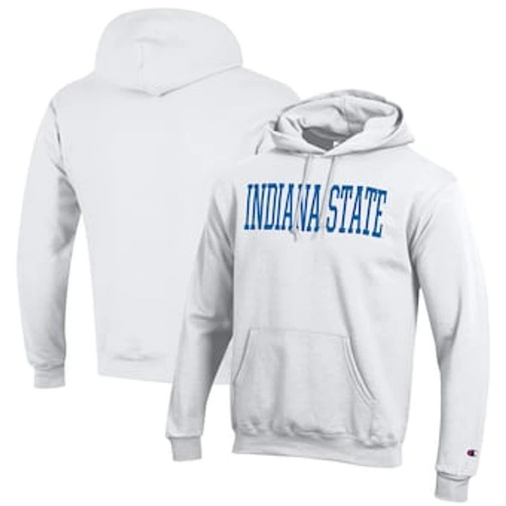 Men's Champion White Indiana State Sycamores Eco Powerblend Pullover Hoodie